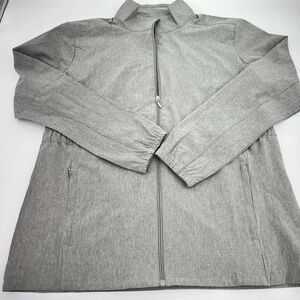 Hang Ten Jacket Adult Large Gray Rain Coat Windbreaker Long Sleeve UPF 50